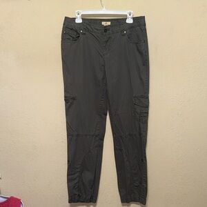 Ascend Gray Cotton-Blend Casual Pants with Plaid Trim